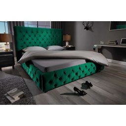 LuxD Dizajnová posteľ Laney Chesterfield 180 x 200 cm zelený zamat