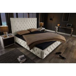 LuxD Dizajnová posteľ Laney Chesterfield 180 x 200 cm prírodná