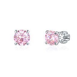 Olivie Strieborné 6mm náušnice PIPPI PINK 8366