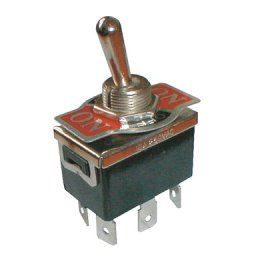 Prepínač páčkový 3pol./6pin ON-OFF-ON 250V/10A