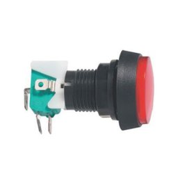Prepínač tlačidlo okrúhle ON-(ON) 250V/10A s mikrospínačom červené