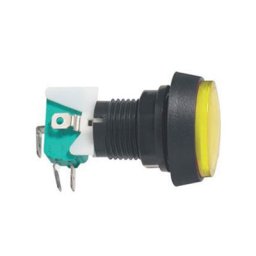 Prepínač tlačidlo okrúhle ON-(ON) 250V/10A s mikrospínačom žlté