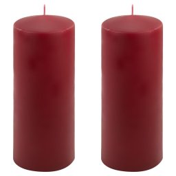 Sada stĺpových sviečok, 25 cm, Ø 10 cm, vínová, 2 ks