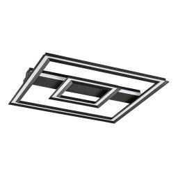 Rabalux Čierne stropné LED svietidlo Sidona 485x485mm 48W 71071