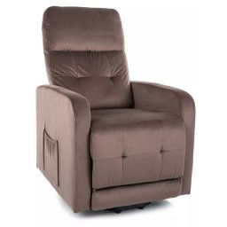 Elektrické relaxačné kreslo OTUS II VELVET, cappuccino bluvel 38