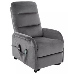 Polohovacie kreslo, sivá látka, Signal, JUPITER VELVET M