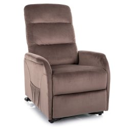 Polohovacie kreslo, cappuccino látka, Signal, JUPITER VELVET M