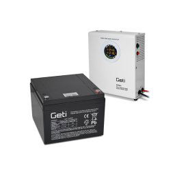 Zdroj záložný GETI GEP301 sinus 300W nástenný + bateria 28Ah