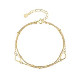 Olivie Strieborný srdiečkový náramok GOLD 8731