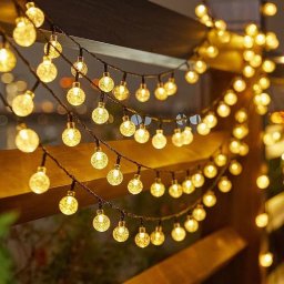 Solárna reťaz svetelná so 100 LED žiarovkami - dekoračné osvetlenie do záhrady LED - 12m