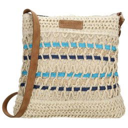 Béžová malá crossbody plážová taška "Raffia"