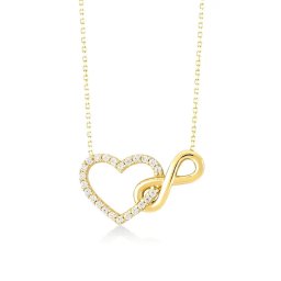 Olivie Stříbrný náhrdelník SRDCE & NEKONEČNO GOLD 9489
