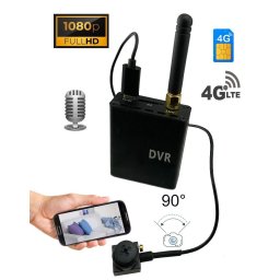 Gombíková kamera FULL HD s 90° uhol + audio - DVR modul LIVE prenos s podporou 4G SIM