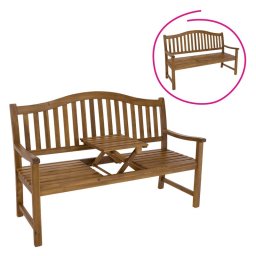 Kondela Záhradná lavička, so stolíkom, 150cm, masív, akáciové drevo, TAIMA