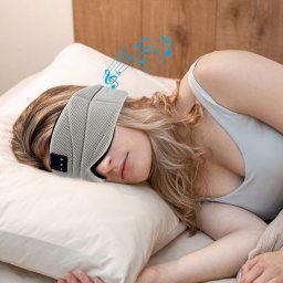 Spacia maska SLIM na oči s Ultra-tenkými a mäkkými reproduktormi s Bluetooth (iOS / Android)