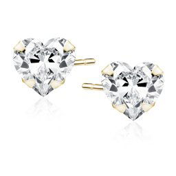 Olivie Strieborné náušnice 5 mm SRDCE GOLD 9517