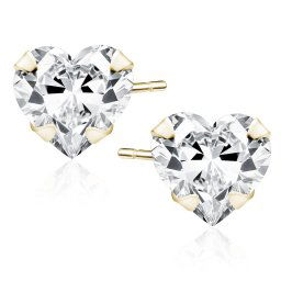 Olivie Strieborné náušnice 6 mm SRDCE GOLD 9518