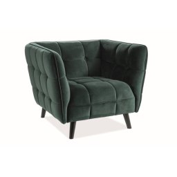 Kreslo, drevo wenge, zelená látka, Signal, CASTELLO VELVET 1