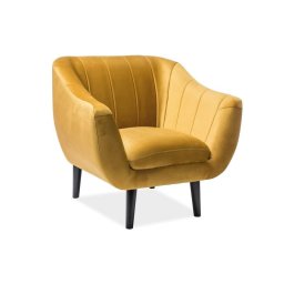 Kreslo, drevo wenge, žltá látka, Signal, ELITE VELVET 1