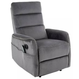 Relaxačné masážne kreslo, sivá látka, Signal, SOLON VELVET M