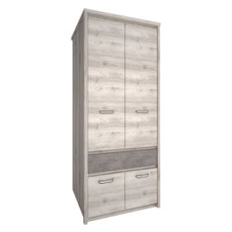 Kondela Skriňa, 86cm, vešiaková, gaštan nairobi, onyx, zrkadlo, JESI NEW 4D1S