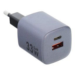 Forcell F-Energy adaptér VT-31 33W GaN USB-C a USB A, sivý