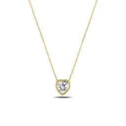 Olivie Strieborný náhrdelník ZIRKÓNOVÉ SRDCE GOLD 3154
