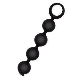 Short Silicone Anal Beads Black
