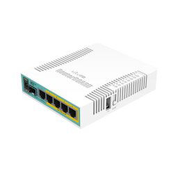 MIKROTIK RouterBOARD hEX PoE + L4 (800MHz; 128MB RAM, 5xGLAN switch, PoE inout, zdroj) RB960PGS