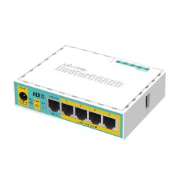 MIKROTIK RouterBOARD hEX PoE lite + L4 (650MHz, 64 MB RAM, 5xLAN switch, USB, plastic case, zdroj) RB750UPr2
