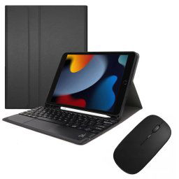 Strado Puzdro s klávesnicou, myšou a touchpadom pre Apple iPad 7 / 8 / 9 (10,2"), čierne