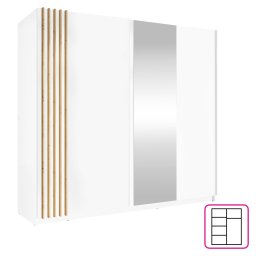 Kondela Skriňa, 2D-200, biela/dub artisan, BAJADERO TYP 2