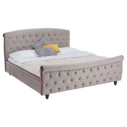 Kondela Posteľ s úložným priestorom, 180x200, sivohnedá Taupe Velvet látka, BARETO