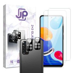 JP Combo pack, Súprava 2 tvrdených skiel a 2 sklíčok pre šošovku, Xiaomi Redmi Note 11