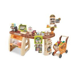 Mama Kiddies extra supermarketov stl s nkupnm vozkom a s mnostvom doplnkov, 65-dielny, hned farba