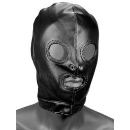 665 Fetish Hood with Eye & Mouth holes Black