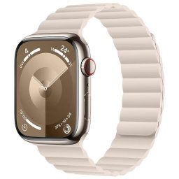 JP Silikónový magnetický remienok, Apple Watch 1 / 2 / 3 / 4 / 5 / 6 / 7 / 8 / 9 / 10 / SE 1 / 2 / 3 (38 / 40 / 41 / 42 mm), biely