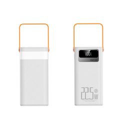 OEM Powerbanka 60 000 mAh, 22,5W PD, 4 USB + 2 káble, LED svetlá, biela