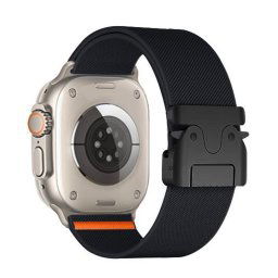 JP Luxusný nylonový remienok s prackou Parachute, Apple Watch 1 / 2 / 3 / 4 / 5 / 6 / 7 / 8 / 9 / 10 / SE 1 / 2 / 3 (38 / 40 / 41 / 42 mm), čierny