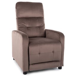 Polohovacie kreslo, relaxačné, cappuccino látka, Signal, OTUS VELVET