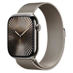 Apple Watch Series 10 GPS + Cellular 46mm Natural Titanium Case with Natural Milanese Loop - ML MWYC3QCA