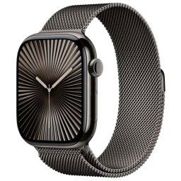 Apple Watch Series 10 GPS + Cellular 46mm Slate Titanium Case with Slate Milanese Loop - SM MC7R4QCA