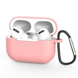 Hurtel Silikónové mäkké púzdro na AirPods Pro s karabínkou na kľúče, ružové (púzdro D)