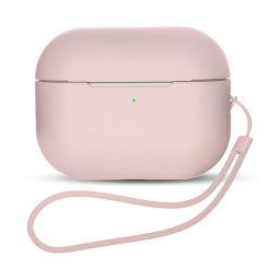 Hurtel Silicone Case puzdro pre AirPods Pro 1/2 so šnúrkou na zápästie, ružové