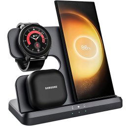 Bezdrôtová nabíjačka 3v1 pre Samsung, čierna