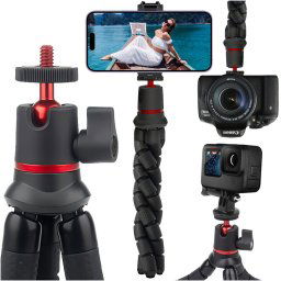 Flexibilný mini statív pre fotoaparát 1/4", čierny