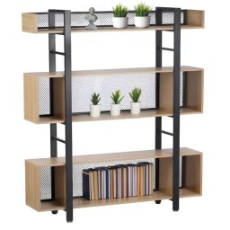 Kondela Regál, 160cm, 3-policový, dub, čierny, KILIS NEW TYP 4
