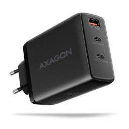 AXAGON ACU-DPQ100, GaN nabíjačka do siete 100W, 3x port (USB-A + dual USB-C), PD3.0PPSQC4+Apple, čierná ACU-DPQ100