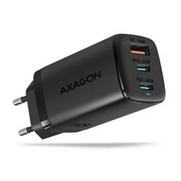 AXAGON ACU-DPQ65, GaN nabíjačka do siete 65W, 3x port (USB-A + dual USB-C), PD3.0QC4+PPSApple, čierna ACU-DPQ65