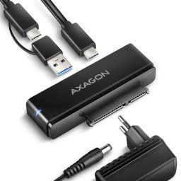 AXAGON ADSA-FPX, USB-C 10Gbps - SATA 6G, 2.5"3.5" SSDHDD FAST PORT X adaptér, vrátane AC napájača ADSA-FPX